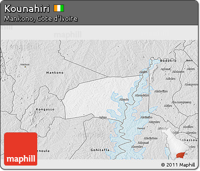 Silver Style 3D Map of Kounahiri