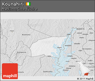 Silver Style 3D Map of Kounahiri