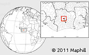 Blank Location Map of Kounahiri, within the entire country