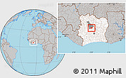Gray Location Map of Kounahiri, highlighted country, highlighted parent region