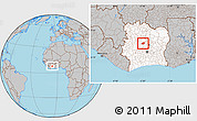 Gray Location Map of Kounahiri, highlighted country