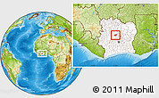 Physical Location Map of Kounahiri, highlighted country