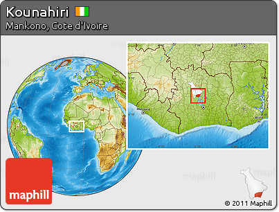 Physical Location Map of Kounahiri, highlighted parent region