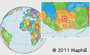 Political Location Map of Kounahiri, within the entire country