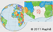 Political Location Map of Kounahiri, highlighted country