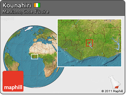 Satellite Location Map of Kounahiri