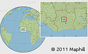Savanna Style Location Map of Kounahiri