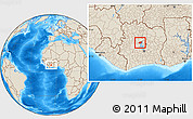 Shaded Relief Location Map of Kounahiri