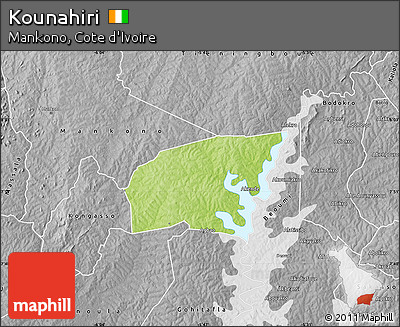 Physical Map of Kounahiri, desaturated