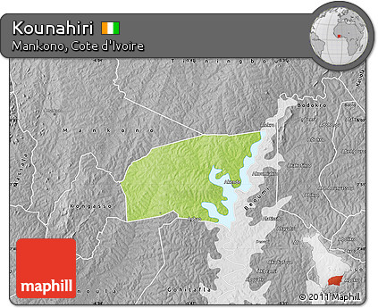 Physical Map of Kounahiri, desaturated