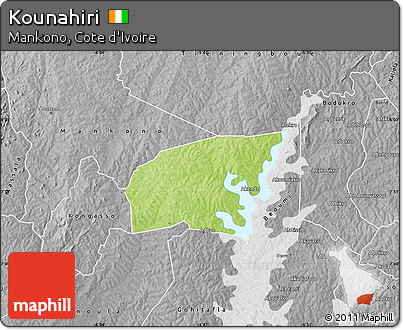 Physical Map of Kounahiri, desaturated