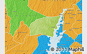 Physical Map of Kounahiri, political outside