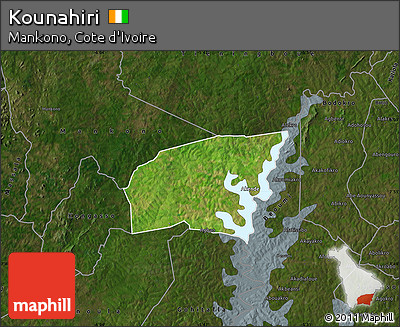 Satellite Map of Kounahiri, darken
