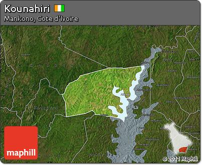 Satellite Map of Kounahiri, darken