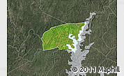 Satellite Map of Kounahiri, darken, semi-desaturated