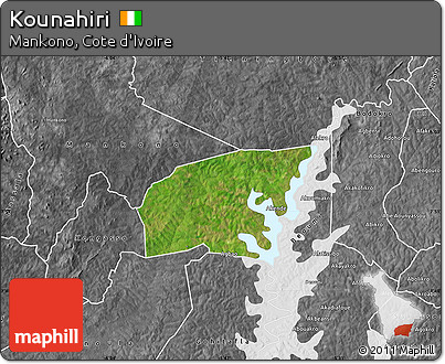 Satellite Map of Kounahiri, desaturated