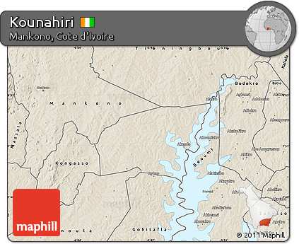 Shaded Relief Map of Kounahiri