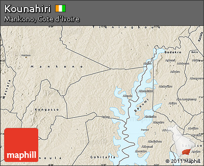 Shaded Relief Map of Kounahiri