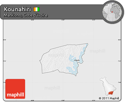 Silver Style Map of Kounahiri, single color outside
