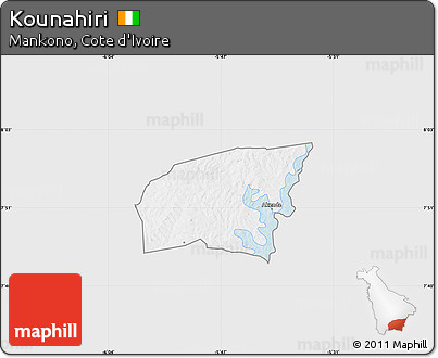 Silver Style Map of Kounahiri, single color outside