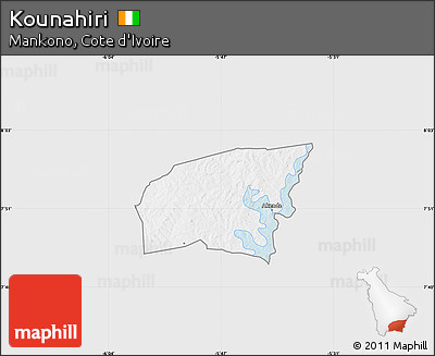 Silver Style Map of Kounahiri, single color outside