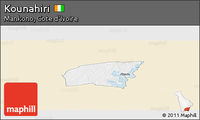 Classic Style Panoramic Map of Kounahiri, single color outside