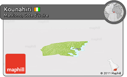 Physical Panoramic Map of Kounahiri, cropped outside
