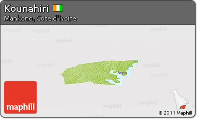Physical Panoramic Map of Kounahiri, cropped outside