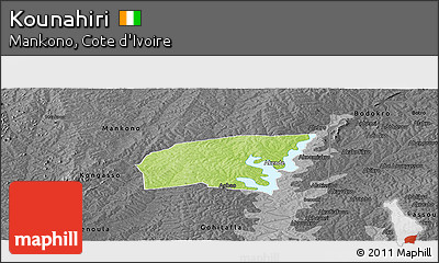 Physical Panoramic Map of Kounahiri, darken, desaturated