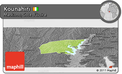 Physical Panoramic Map of Kounahiri, darken, desaturated