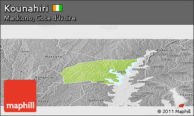 Physical Panoramic Map of Kounahiri, desaturated