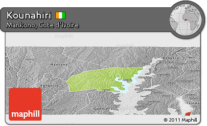 Physical Panoramic Map of Kounahiri, desaturated