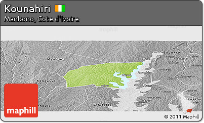 Physical Panoramic Map of Kounahiri, desaturated