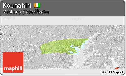 Physical Panoramic Map of Kounahiri, lighten, desaturated