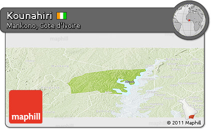 Physical Panoramic Map of Kounahiri, lighten