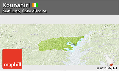 Physical Panoramic Map of Kounahiri, lighten