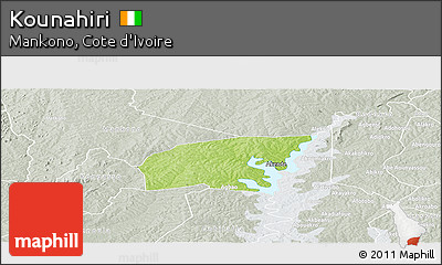 Physical Panoramic Map of Kounahiri, lighten, semi-desaturated