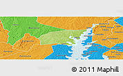 Physical Panoramic Map of Kounahiri, political outside