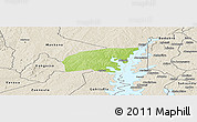 Physical Panoramic Map of Kounahiri, shaded relief outside