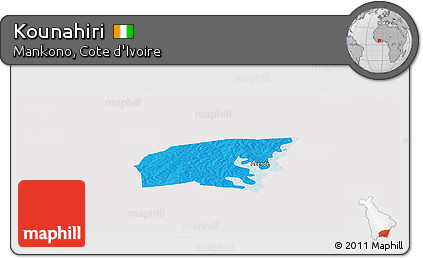 Political Panoramic Map of Kounahiri, cropped outside