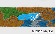 Political Panoramic Map of Kounahiri, darken