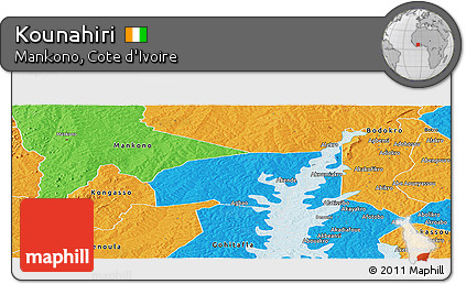 Political Panoramic Map of Kounahiri