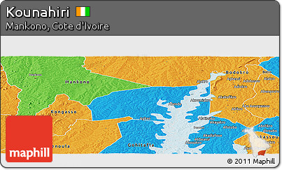 Political Panoramic Map of Kounahiri