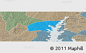 Political Panoramic Map of Kounahiri, semi-desaturated