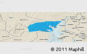 Political Panoramic Map of Kounahiri, shaded relief outside