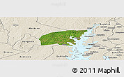 Satellite Panoramic Map of Kounahiri, shaded relief outside