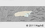Shaded Relief Panoramic Map of Kounahiri, darken, desaturated
