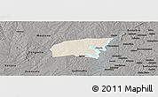 Shaded Relief Panoramic Map of Kounahiri, darken, semi-desaturated