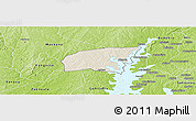 Shaded Relief Panoramic Map of Kounahiri, physical outside