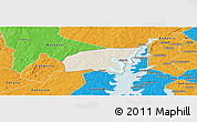 Shaded Relief Panoramic Map of Kounahiri, political outside